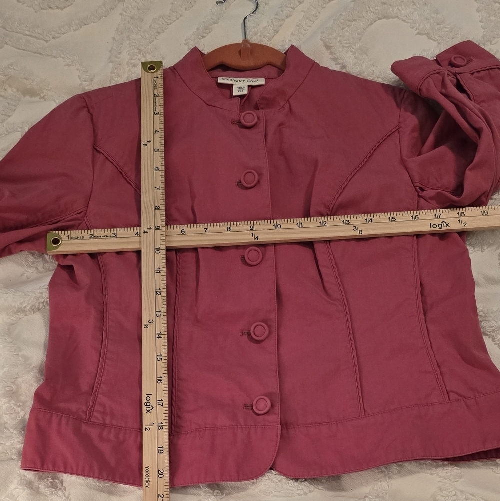 Coldwater Creek Vibrant Pink Cropped Jacket With Front Pockets, Size 12P - Picture 7 of 7